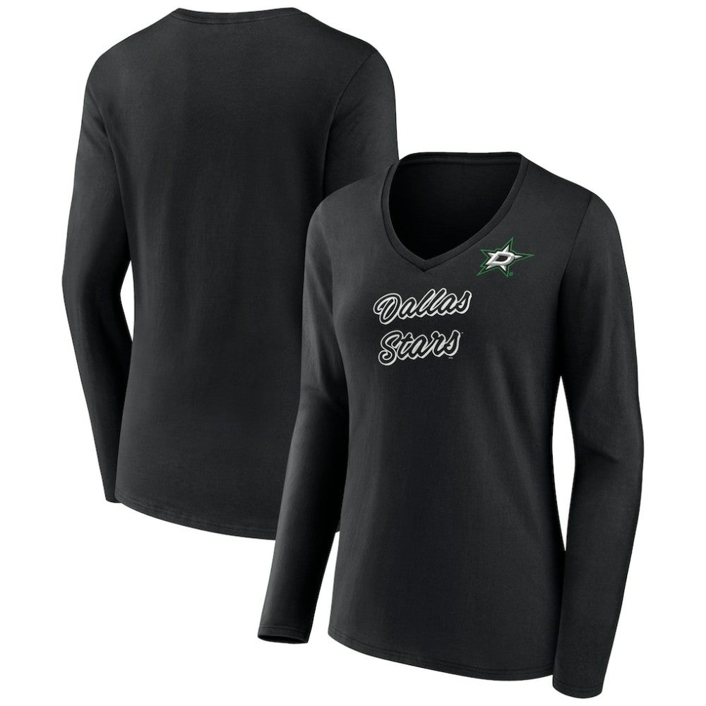 Dallas Stars Women's Forge Long Sleeve V-Neck T-Shirt - NHL T-shirts