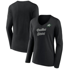 Dallas Stars Women's Forge Long Sleeve V-Neck T-Shirt - NHL T-shirts