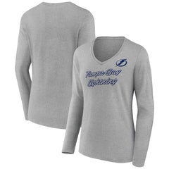 Tampa Bay Lightning Women's Forge Long Sleeve V-Neck T-Shirt - NHL T-shirts