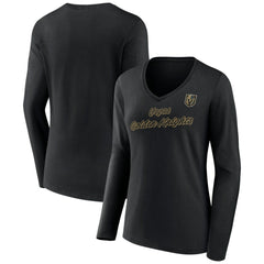 Vegas Golden Knights Women's Forge Long Sleeve V-Neck T-Shirt - NHL T-shirts