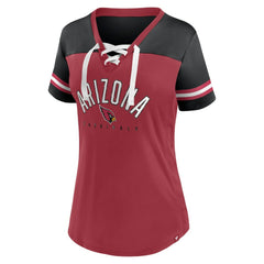 Arizona Cardinals Women's Blitz & Glam Lace-Up V-Neck Jersey T-Shirt | NFL Online