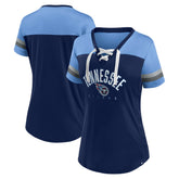 Tennessee Titans Women's Blitz & Glam Lace-Up V-Neck Jersey T-Shirt | NFL On sale