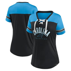 Carolina Panthers Women's Blitz & Glam Lace-Up V-Neck Jersey T-Shirt | NFL Online