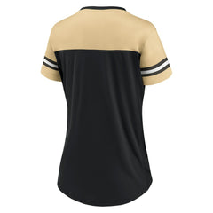 New Orleans Saints Women's Blitz & Glam Lace-Up V-Neck Jersey T-Shirt | NFL Near me