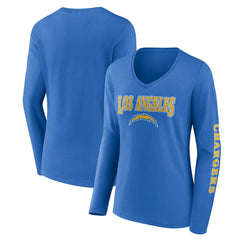 Los Angeles Chargers Women's Wordmark Long Sleeve V-Neck T-Shirt | NFL Near me