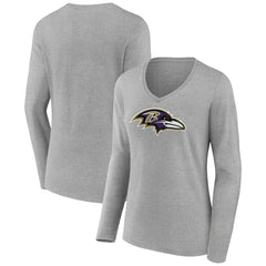 Baltimore Ravens Women's Primary Team Logo Long Sleeve V-Neck T-Shirt | NFL Sale