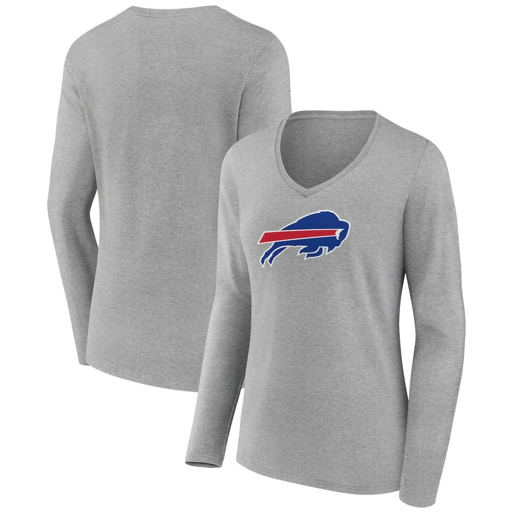 Buffalo Bills Women's Primary Team Logo Long Sleeve V-Neck T-Shirt | NFL Hot