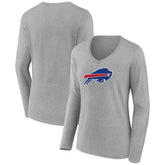 Buffalo Bills Women's Primary Team Logo Long Sleeve V-Neck T-Shirt | NFL Hot