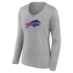 Buffalo Bills Women's Primary Team Logo Long Sleeve V-Neck T-Shirt | NFL Hot