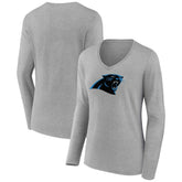 Carolina Panthers Women's Primary Team Logo Long Sleeve V-Neck T-Shirt | NFL Online