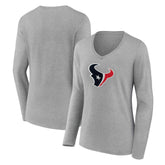 Houston Texans Women's Primary Team Logo Long Sleeve V-Neck T-Shirt | NFL Near me