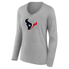Houston Texans Women's Primary Team Logo Long Sleeve V-Neck T-Shirt | NFL Near me