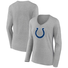 Indianapolis Colts Women's Primary Team Logo Long Sleeve V-Neck T-Shirt | NFL Discount