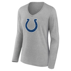 Indianapolis Colts Women's Primary Team Logo Long Sleeve V-Neck T-Shirt | NFL Discount