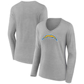 Los Angeles Chargers Women's Primary Team Logo Long Sleeve V-Neck T-Shirt | NFL Outlet