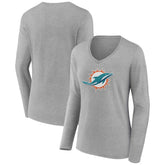 Miami Dolphins Women's Primary Team Logo Long Sleeve V-Neck T-Shirt | NFL Near me