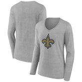New Orleans Saints Women's Primary Team Logo Long Sleeve V-Neck T-Shirt | NFL On sale
