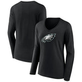 Philadelphia Eagles Women's Primary Team Logo Long Sleeve V-Neck T-Shirt | NFL Sale