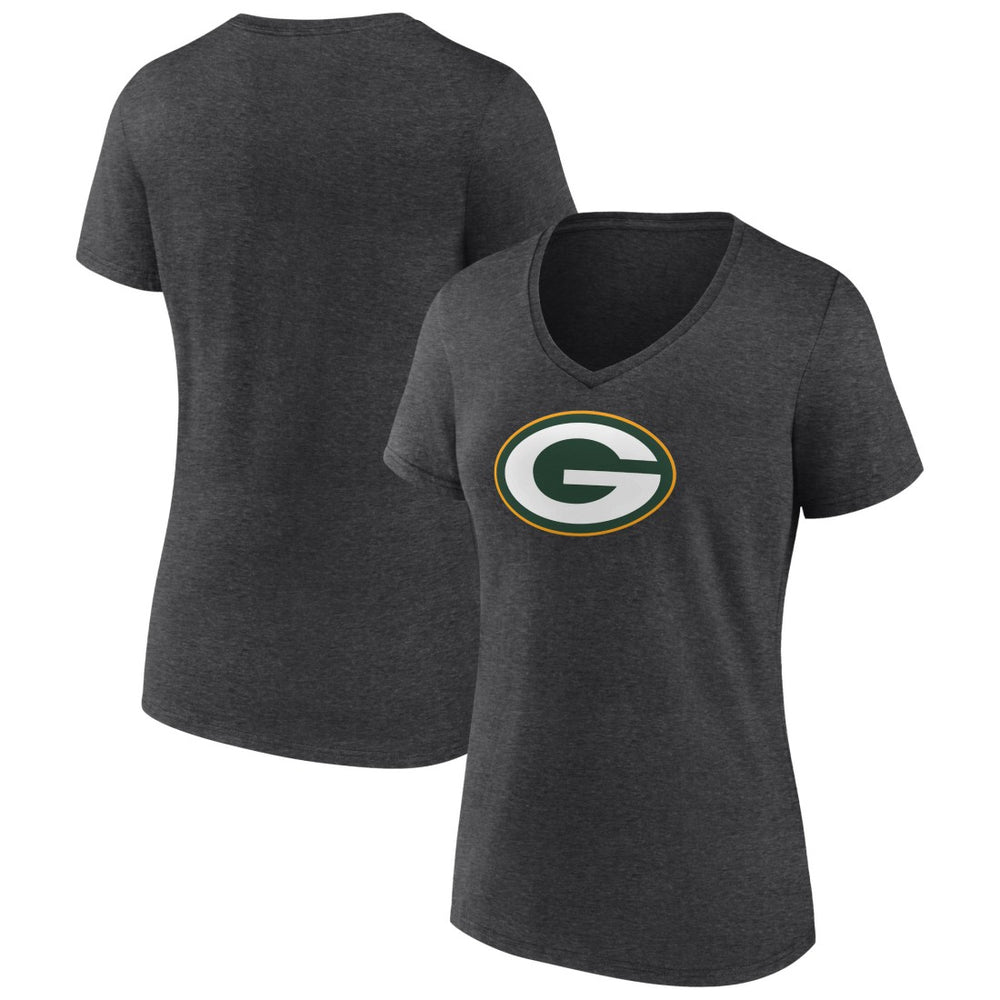 Green Bay Packers Women's Primary Team Logo V-Neck T-Shirt | NFL Hot