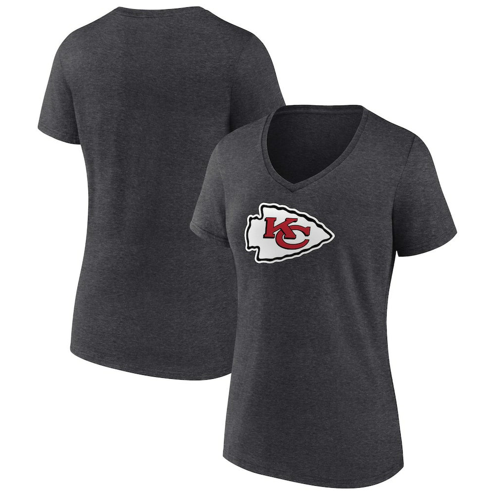 Kansas City Chiefs Women's Primary Team Logo V-Neck T-Shirt | NFL Discount