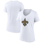 New Orleans Saints Women's Primary Team Logo V-Neck T-Shirt | NFL Discount