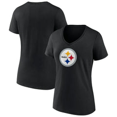 Pittsburgh Steelers Women's Primary Team Logo V-Neck T-Shirt | NFL Hot
