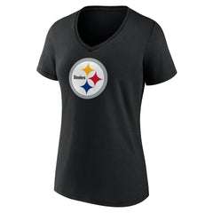 Pittsburgh Steelers Women's Primary Team Logo V-Neck T-Shirt | NFL Hot