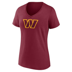 Washington Commanders Women's Primary Team Logo V-Neck T-Shirt | NFL New