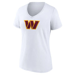 Washington Commanders Women's Primary Team Logo V-Neck T-Shirt | NFL Discount