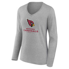 Arizona Cardinals Women's Logo Team Lockup Long Sleeve V-Neck T-Shirt | NFL Online