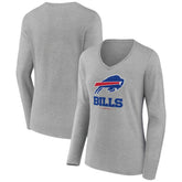 Buffalo Bills Women's Logo Team Lockup Long Sleeve V-Neck T-Shirt | NFL Outlet