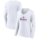 Minnesota Vikings Women's Logo Team Lockup Long Sleeve V-Neck T-Shirt | NFL On sale