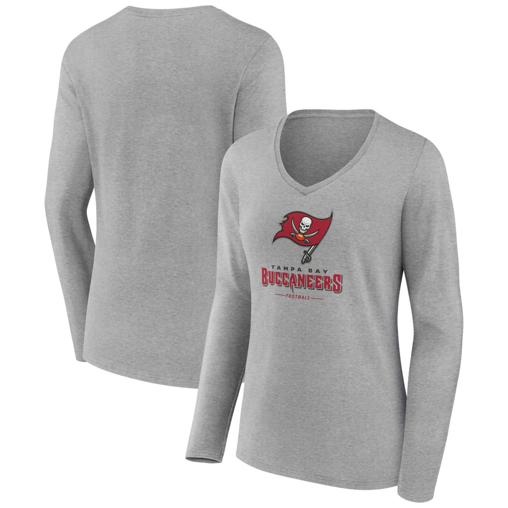 Tampa Bay Buccaneers Women's Logo Team Lockup Long Sleeve V-Neck T-Shirt | NFL On sale