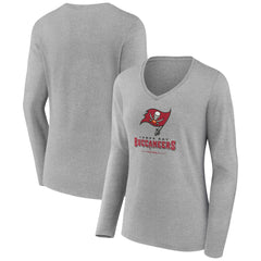 Tampa Bay Buccaneers Women's Logo Team Lockup Long Sleeve V-Neck T-Shirt | NFL On sale
