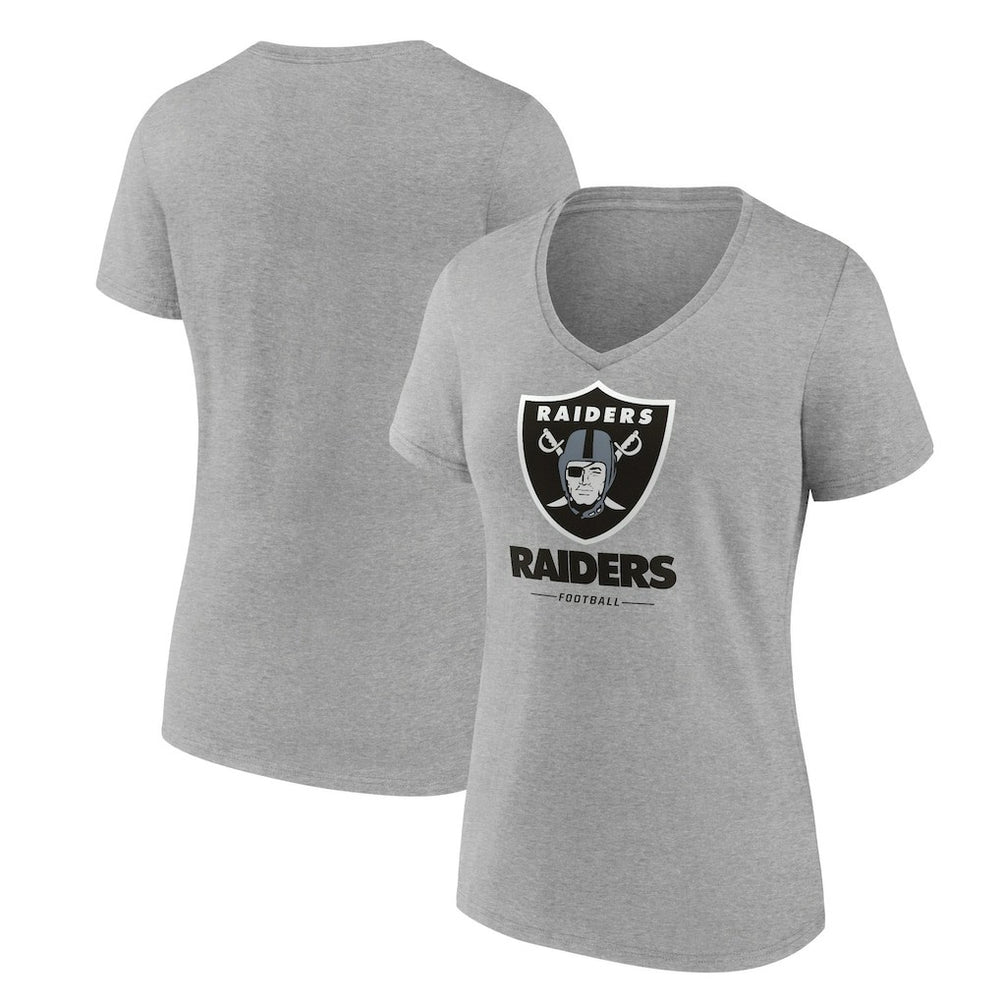 Las Vegas Raiders Women's Logo Team Lockup V-Neck T-Shirt | NFL New