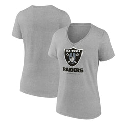 Las Vegas Raiders Women's Logo Team Lockup V-Neck T-Shirt | NFL New