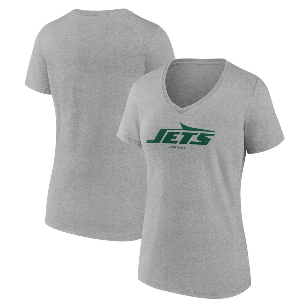 New York Jets Women's Logo Team Lockup V-Neck T-Shirt | NFL Hot