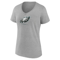 Philadelphia Eagles Women's Logo Team Lockup V-Neck T-Shirt | NFL New
