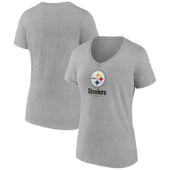 Pittsburgh Steelers Women's Logo Team Lockup V-Neck T-Shirt | NFL Hot