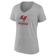 Tampa Bay Buccaneers Women's Logo Team Lockup V-Neck T-Shirt | NFL Discount