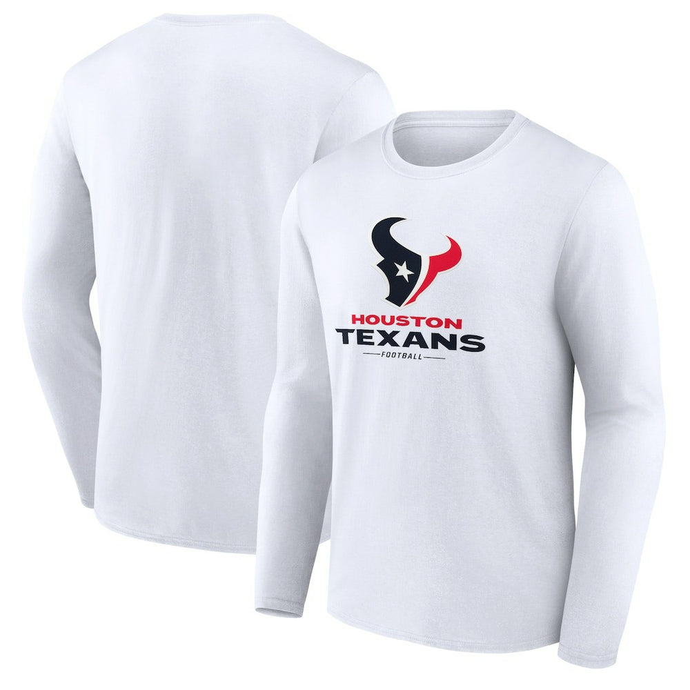 Houston Texans Logo Team Lockup Long Sleeve T-Shirt | NFL Sale