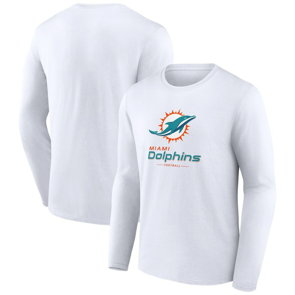 Miami Dolphins Logo Team Lockup Long Sleeve T-Shirt | NFL Sale