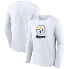 Pittsburgh Steelers Logo Team Lockup Long Sleeve T-Shirt | NFL Outlet
