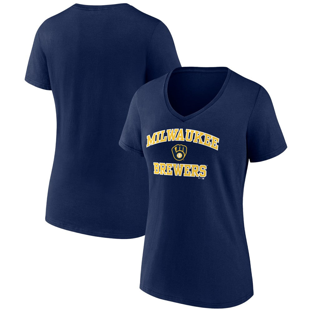 Milwaukee Brewers Women's Heart and Soul V-Neck T-Shirt - MLB T-shirts