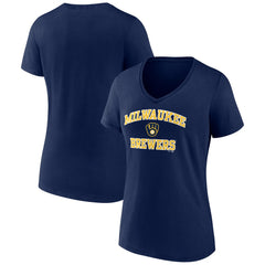 Milwaukee Brewers Women's Heart and Soul V-Neck T-Shirt - MLB T-shirts