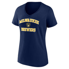 Milwaukee Brewers Women's Heart and Soul V-Neck T-Shirt - MLB T-shirts