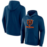 Chicago Bears Logo Team Lockup Fitted Pullover Hoodie | NFL Outlet