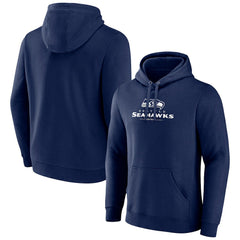 Seattle Seahawks Logo Team Lockup Fitted Pullover Hoodie | NFL New