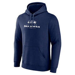 Seattle Seahawks Logo Team Lockup Fitted Pullover Hoodie | NFL New