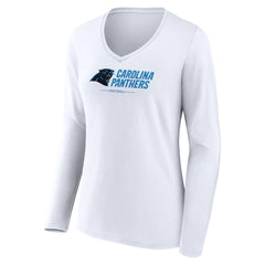 Carolina Panthers Women's Logo Team Lockup Long Sleeve V-Neck T-Shirt | NFL Online